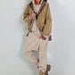 2 in 1 Jacke mit Leo-Print - camel