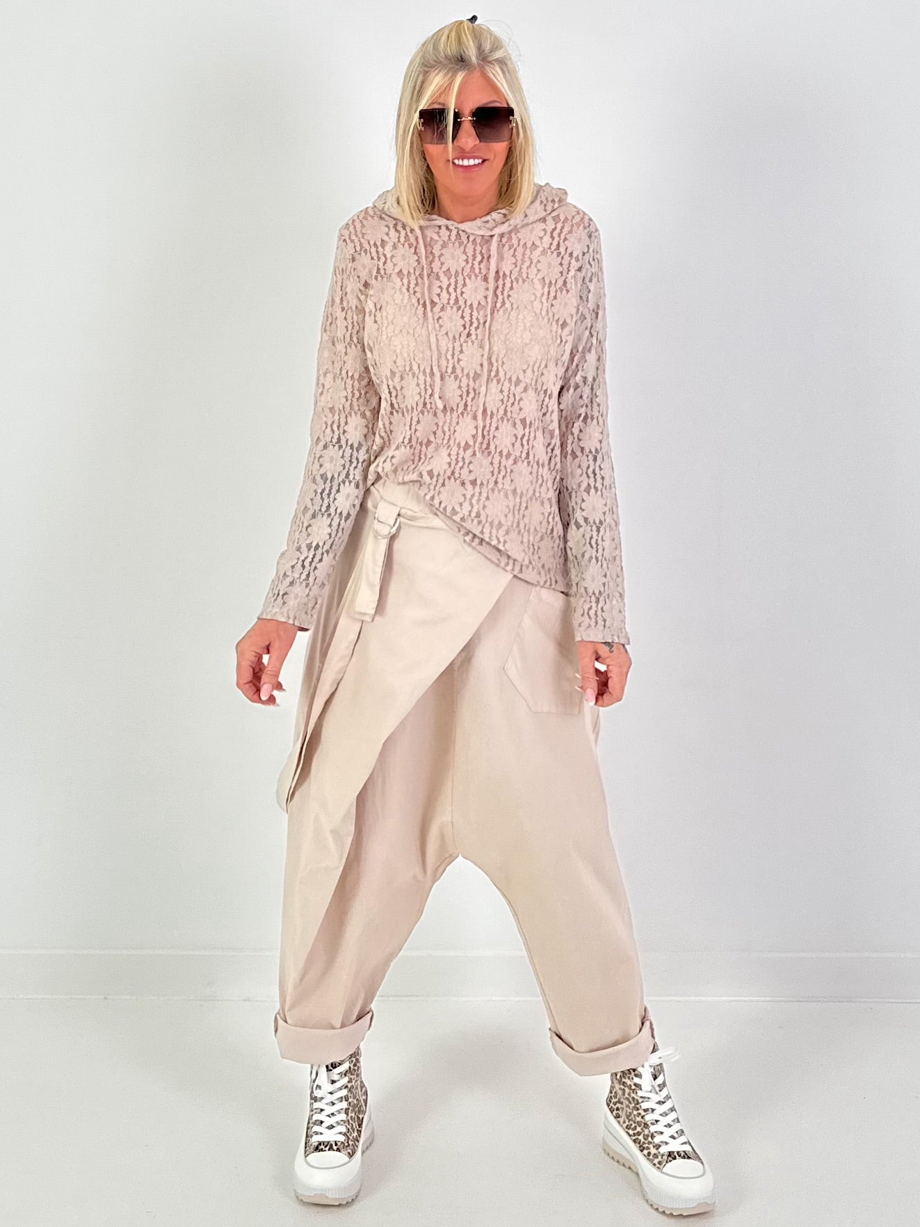 Light Lace Hoodie - beige