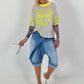 Sequin Shirt New York - silver-neon yellow