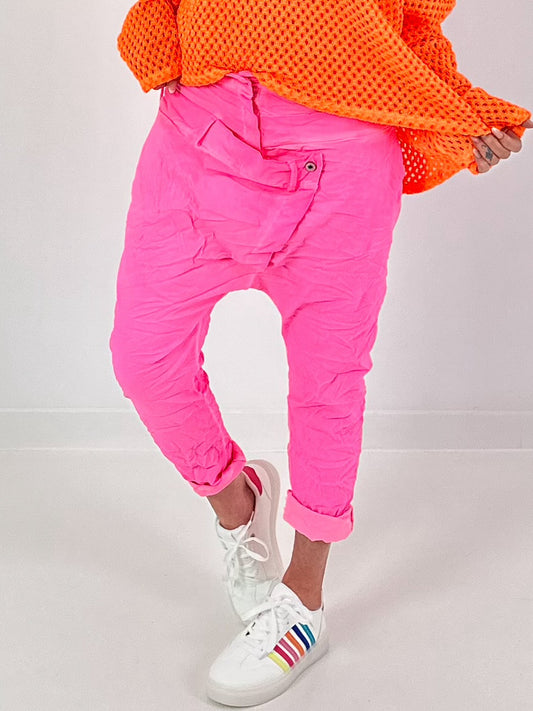 Baggy Hose mit Doppelbund - neonpink ( lieferbar ab 28.03.26)
