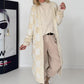 Strickmantel mit Pailletten - beige