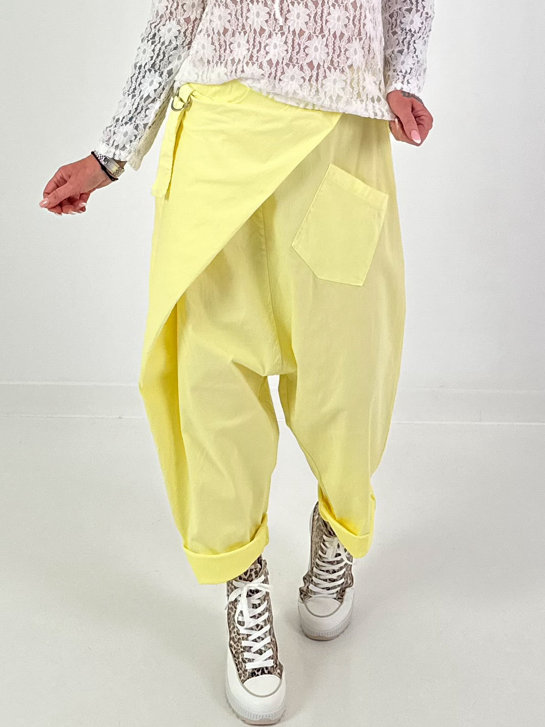 Baggy Trousers with Overlay - yellow