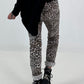 Hose mit elastischem Bund und Leo-Print - leo-weiss