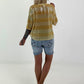 Pailletten Shirt mit Streifen - gelb-champagner