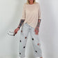 Jeans with silver eyelets - gray