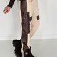 Sweathose im Materialmix - beige-mokka