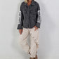 Lässiges Jeanshemd mit Statement Patches - denim black