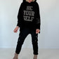 Oversized Hoodie Be Yourself - schwarz