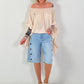 Tunic with side ruffles - beige