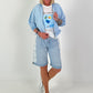T-Shirt mit Blue-Lagoon Print - weiss