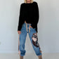 Oversized Shirt stone washed - schwarz