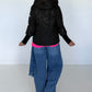 Jacke mit Strickarm und Kapuze - schwarz