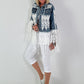 Boho Jeansjacke mit besonderen  Details - denim-weiss