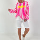 Sweater Malibu - neon pink-white
