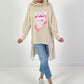 Hoodie Modell "Sparkle Skull" - beige