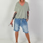 Ruched hem T-shirt - khaki