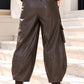 Vegane Lederballonhose - mokka