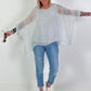Silk tunic with integrated undershirt - grey