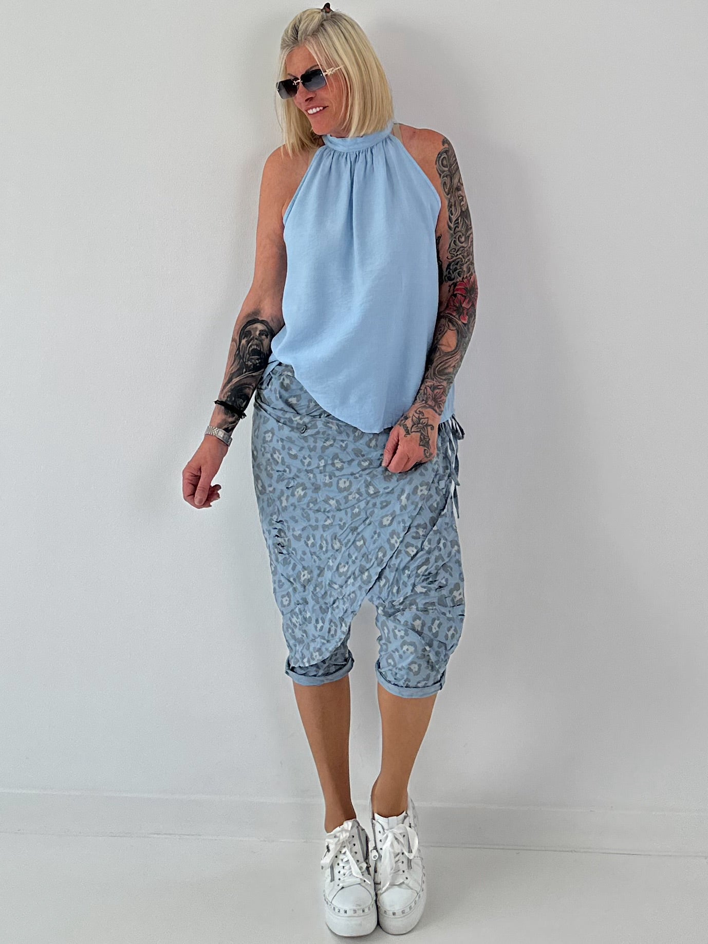 Neckholder Top -hellblau