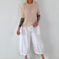 Strick Shirt mit Lochmuster - beige