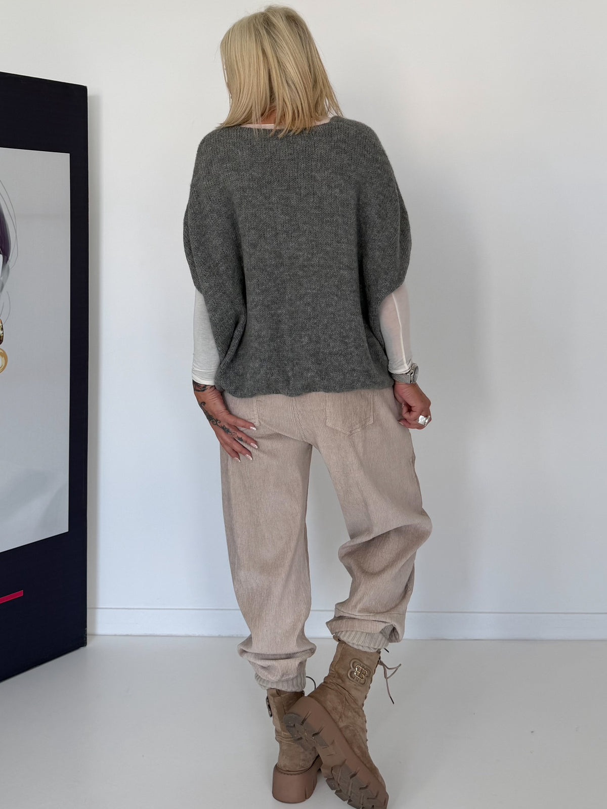 Strickweste - mausgrau