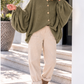 Kuschelige Oversized Strickjacke mit Außennähten - oliv