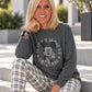 Pullover mit Strass-Comic-Motiv - anthrazit