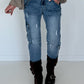 Cargo-Jeans im Used-Look - denim
