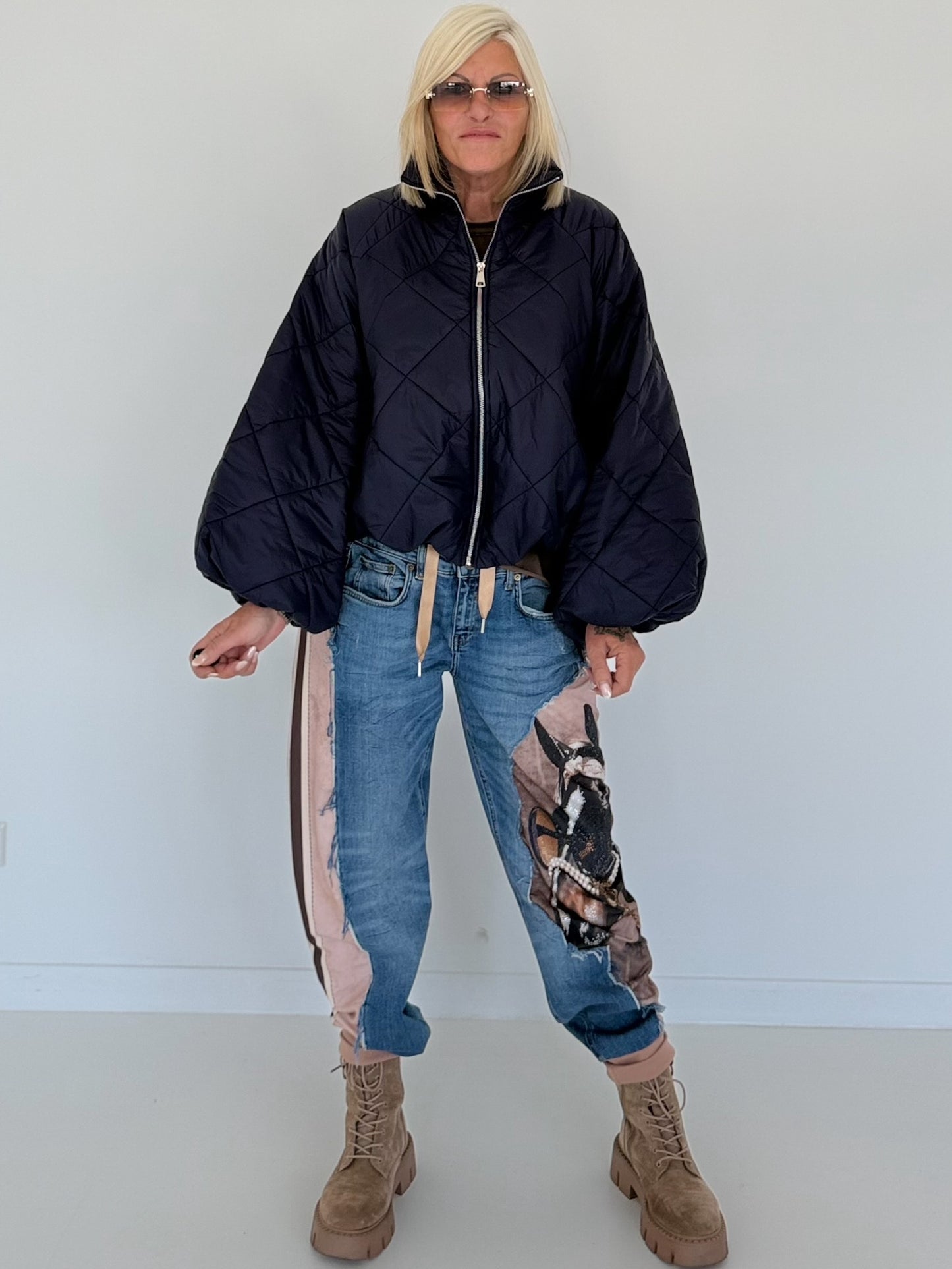 Jacke mit Puffärmelchen - marine