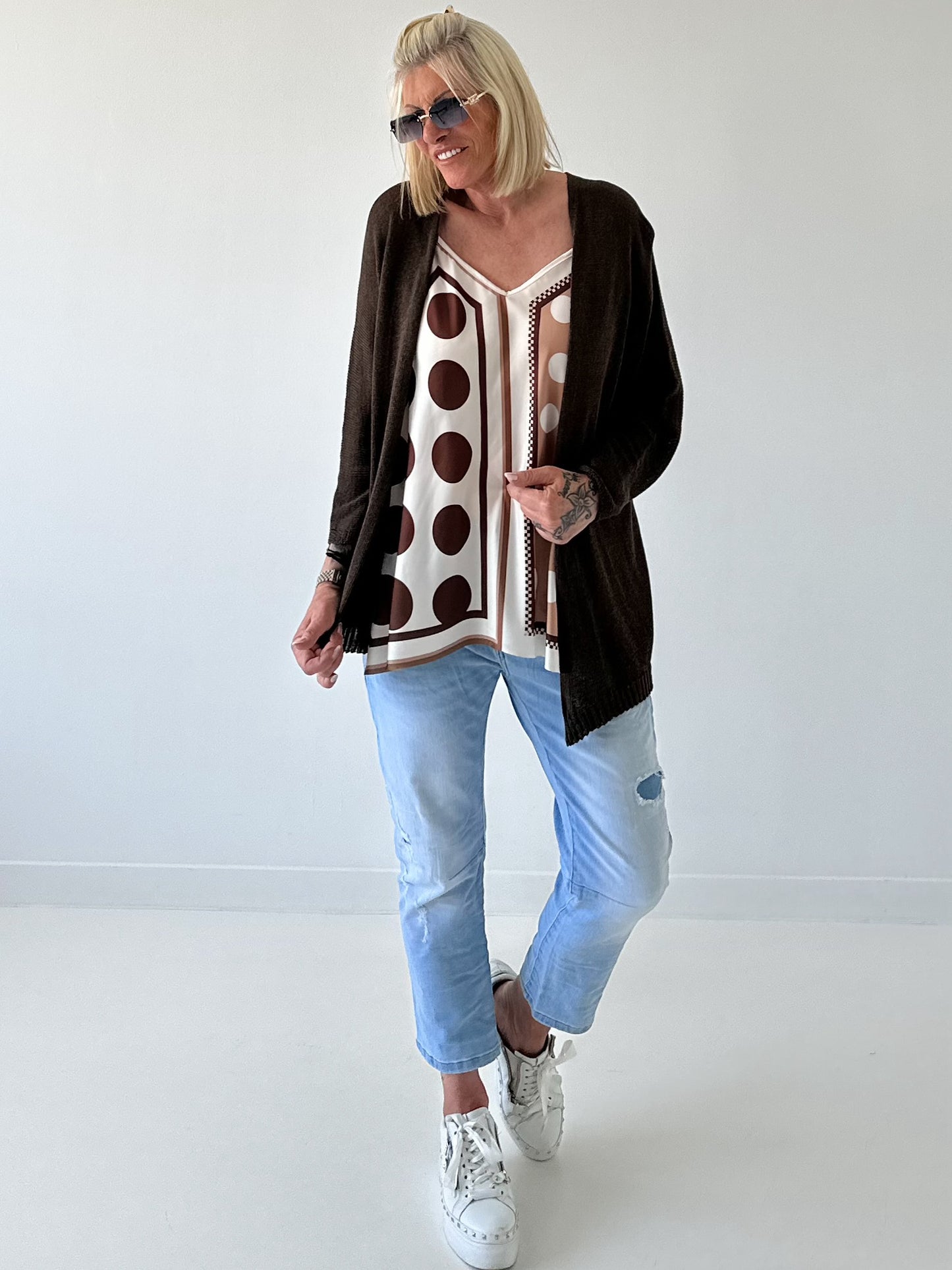 Light knit cardigan - mocha