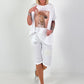 Oversized T-shirt with leopard fashion print - white