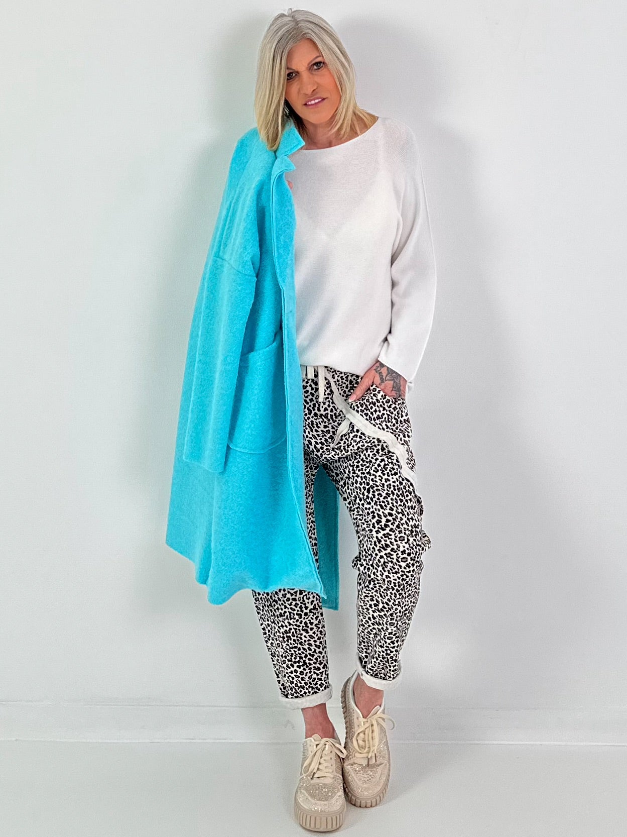 Pullover mit Rundhals - weiss