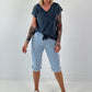 Frayed hem t-shirt - dark blue