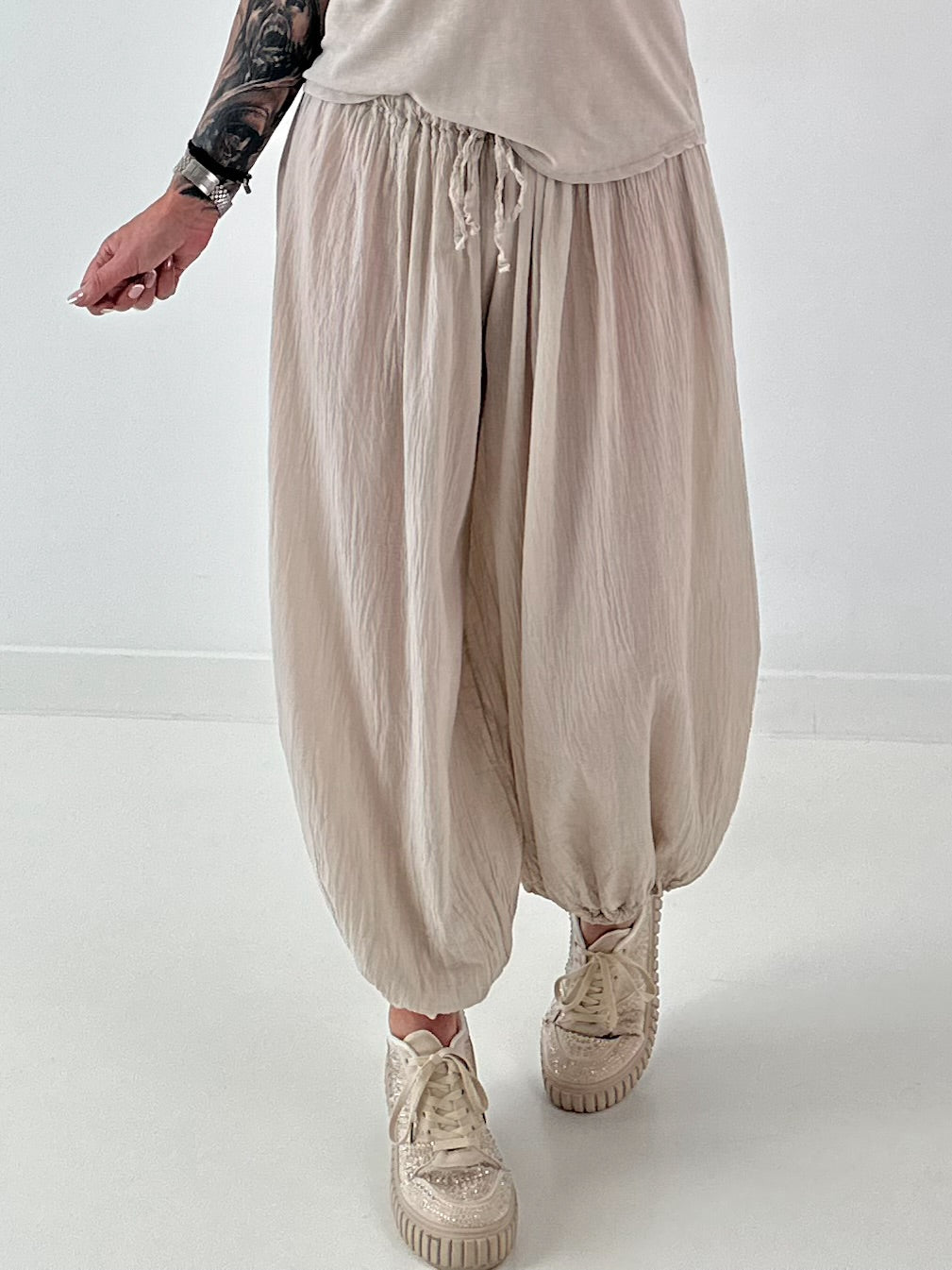 Lichte harembroek - beige