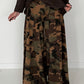 Palazzo sweatpants in camouflage look - mocha-multicolored