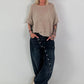 Leichter Pullover mit halben Arm - taupe
