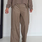 Vegane Lederhose mit weitem Bein - taupe