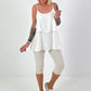 Layered Top with Braided Straps - ecru