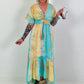 Ibiza Dress with Sequins and Ruffles - turquoise-yellow-multicolored