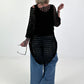 Oversized Häkelpulli - schwarz