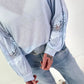 Pullover mit Spitzeneinsätzen - hellblau