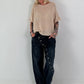 Light sweater with half sleeves - beige