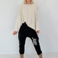 Sweat Baggy mit Strassapplikation - schwarz