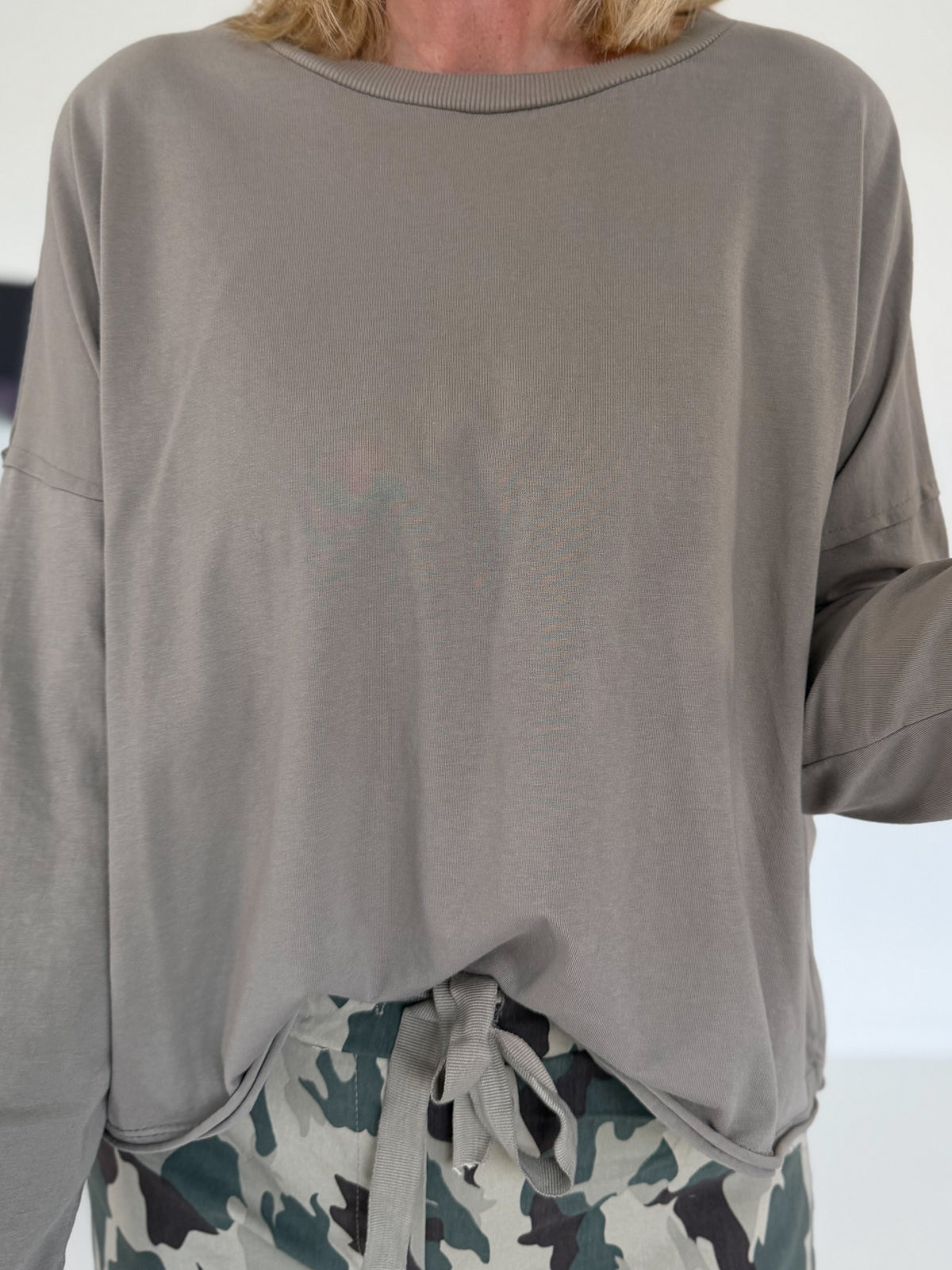 Kastiges Shirt - taupe