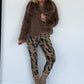 Faux fur jacket - taupe