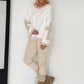 Oversized Sweater mit Strasskreuz - ecru-beige