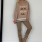 Oversized Hoodie Kopf Aus, Herz An! - taupe