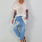 Boho Baggy Jeans - hellblau