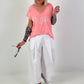 T-shirt with statement print - coral