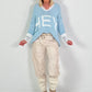 Pullover Hey You - hellblau-weiss